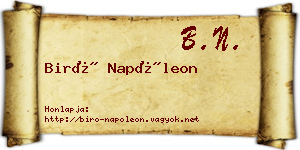 Biró Napóleon névjegykártya